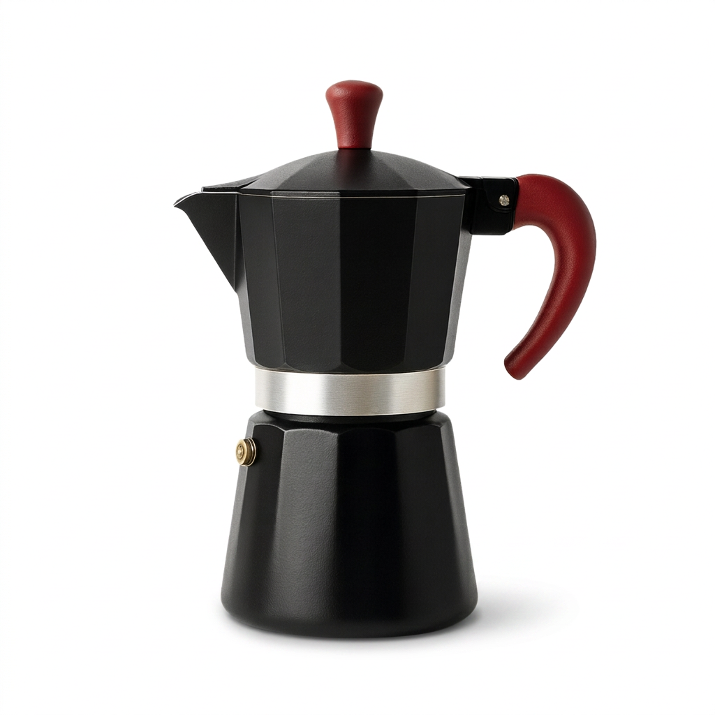 Cafeteira Italiana 6 Xicaras Preta Alumínio