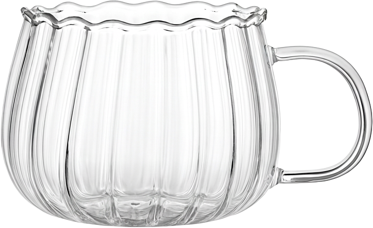 Caneca de vidro com relevos Gi Leal